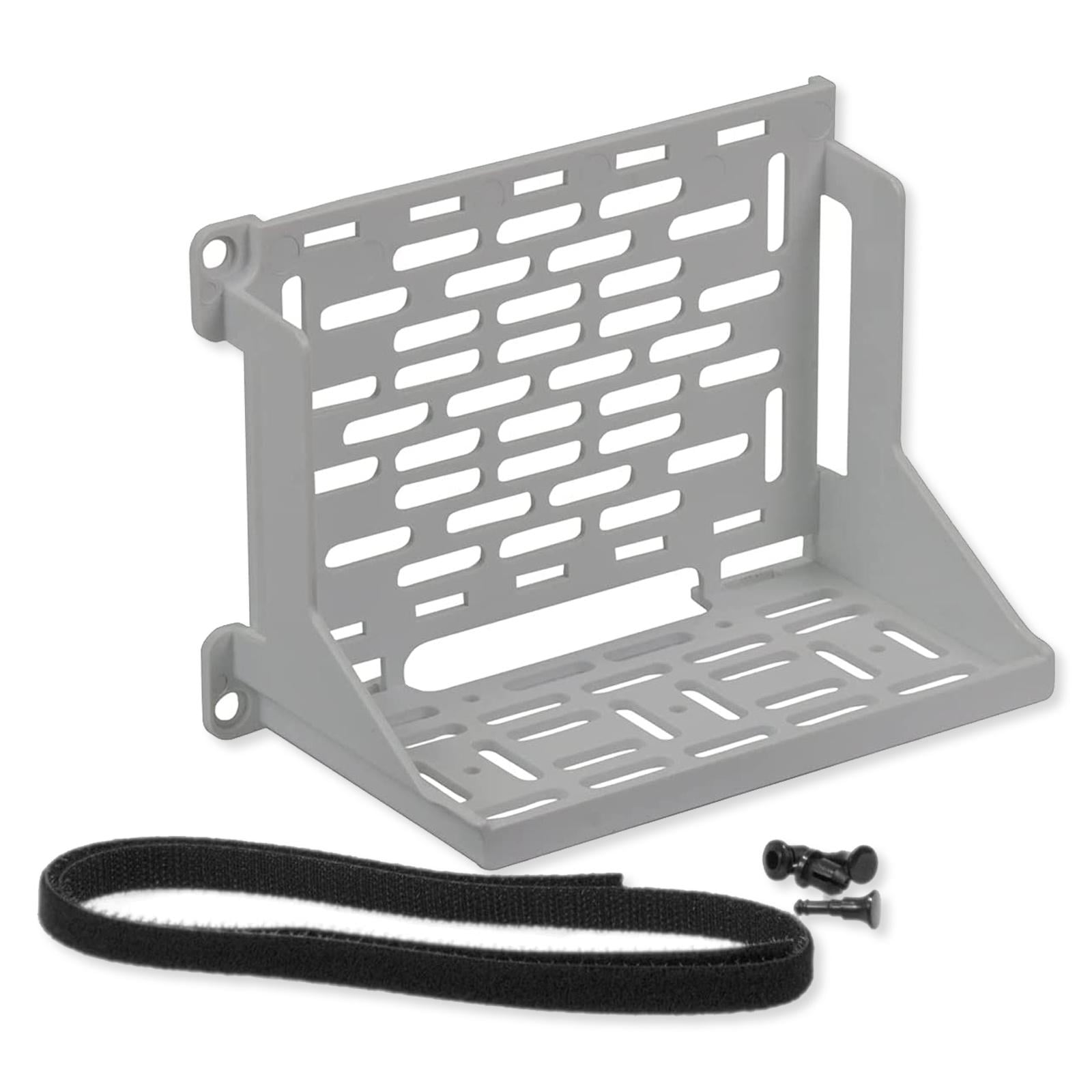 White Plastic Vented Shelf Mounting Bracket with Strap