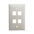 thumbnail image 1 of On-Q Legrand WP3404-LA Single-Gang 4-Port Snap-In Wall-Plate, Lt Almond, 1 of 2