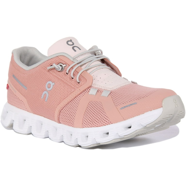 On Running Cloud 5 Women's Speed Lace Up Mesh Running Shoes In Rose Size 7