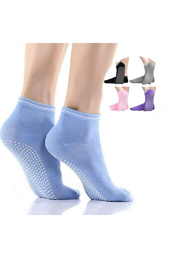 On Sale!4Pairs Anti Slip Non Skid Slipper Socks Grips Sticky Home Hospital Athletic Socks Trampoline Yoga Fitness Gym Ballet Short Adult Women
