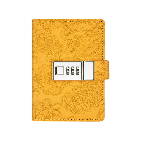 On Sale Clearance! Pedty Notebook,1*Diary with Password Lock,Gift Code Book Couples Diary with Lock Yellow