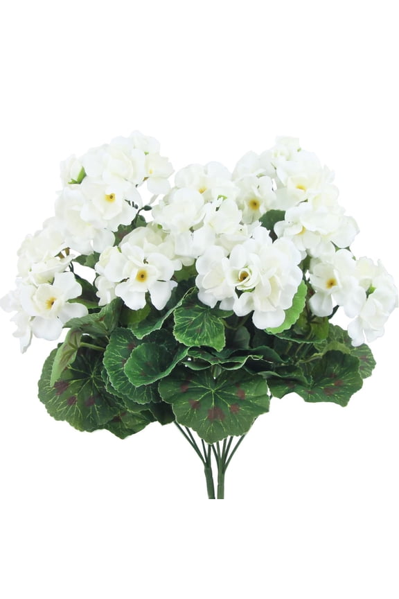 On Sales Egmy1 2PCS Artificial Geraniums Silk Flowers Outdoor Garden Hanging Basket Porch Home Decor Geraniums