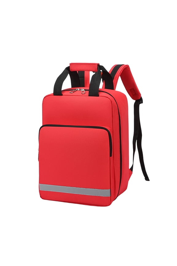 On-Site Carry Backpack with Reflective Strips, Large Capacity Storage Bag with Top Handles and Front Pocket for Outdoor Use
