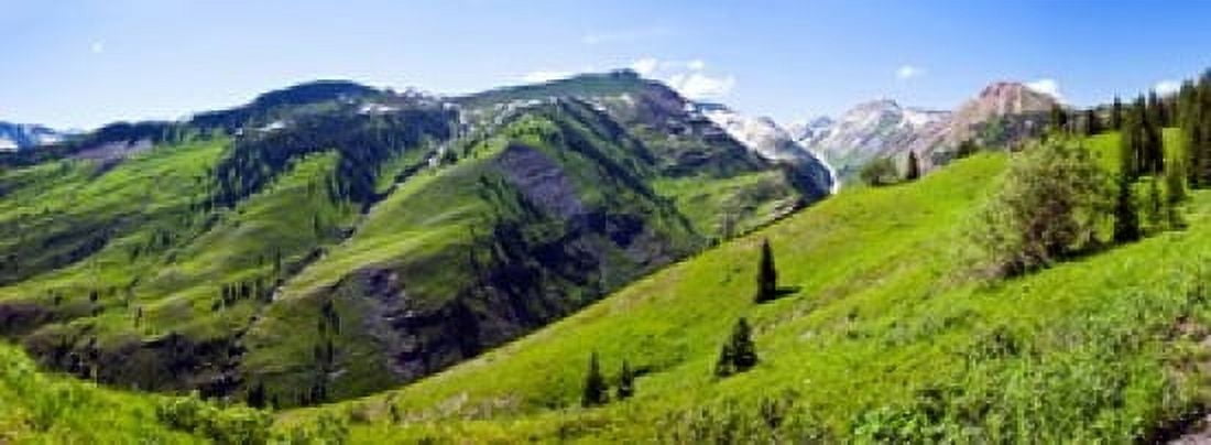 On Slate River Road looking at Mt Owen and Purple Mountain Crested Butte Gunnison County Colorado USA Canvas Art - Panoramic Images (36 x 13)