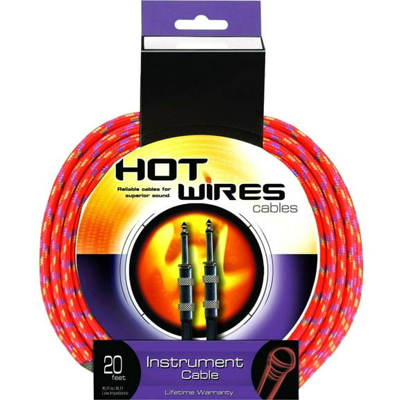 On-Stage IC-20BR Instrument Cable, Braided (QTR-QTR, 20')