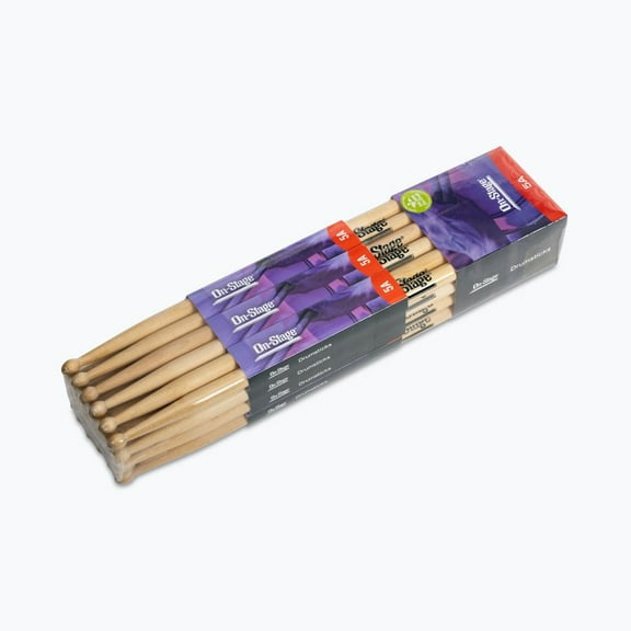 On-Stage Maple Drum Sticks (5A, Wood Tip, 12pr) (MW5A)