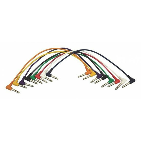 On-Stage PC18-17TRS-R Right-Angle Patch Cables (TRS-TRS, 8-pack)