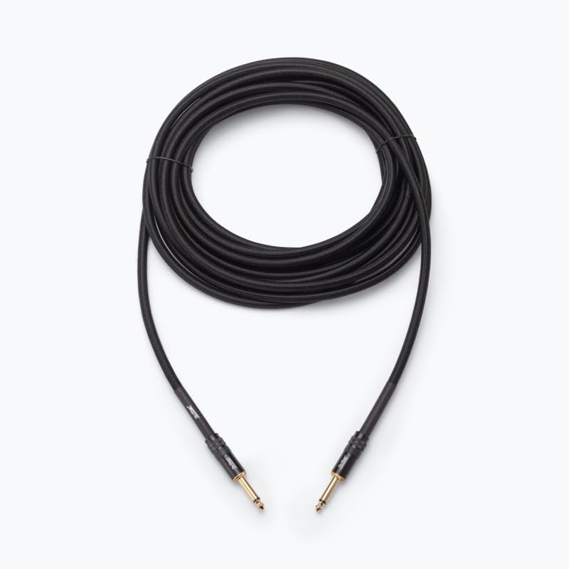 On-Stage Production-Grade ICS-25 Braided Instrument Cable (Gold Plated Straight Connectors, Double Braided Jacket, Semiconductor Shielding)