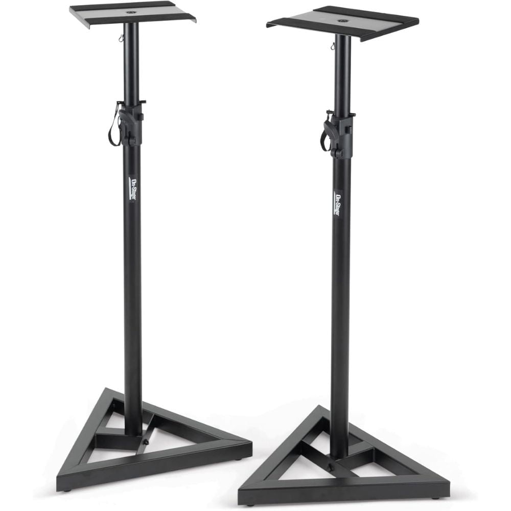 Adjustable Black Steel Studio Monitor Stand Pair