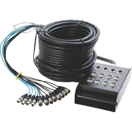 OnStage 8 x 4 XLR Stage Snake, Black, 100 Foot (SNK84100V2)