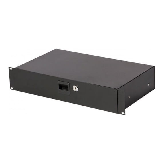 On-Stage RDLS2000 2U Shallow Locking Rack Drawer - Black