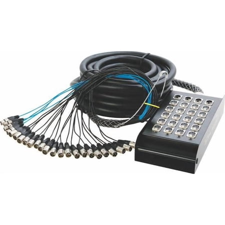 OnStage 20 x 4 XLR Stage Snake, Connector, Black, 50 Foot (SNK20450V2)