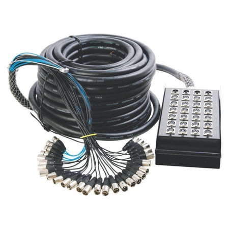 On-Stage 24 x 4 XLR Snake, Black, 50 Foot (SNK24450V2)