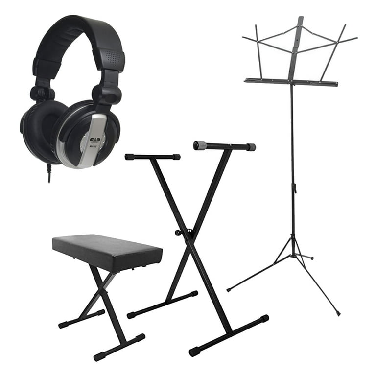 On Stage Stands Keyboard Stand and Bench Pak KPK6500 CAD Audio MH110 Closed Back Studio Headphones Easy Fold Comfortable Fit On Stage Sheet Music