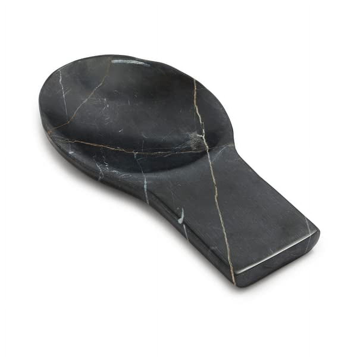 On Table Marquina Marble Spoon Rest, Black