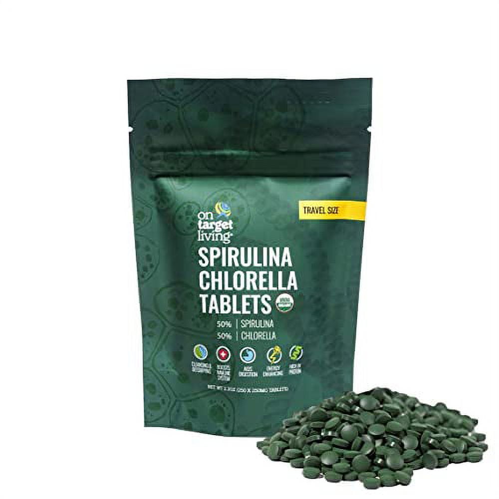On Target Living Organic Spirulina Chlorella Travel Size USDA Organic