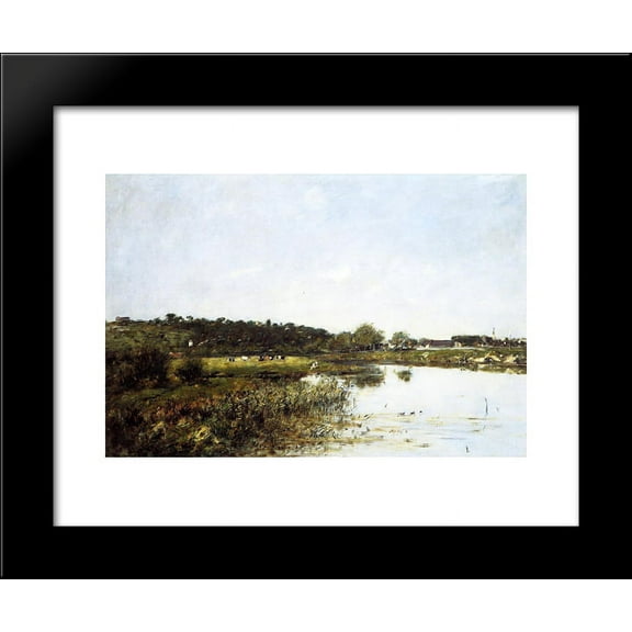 On The Banks of the Touques 20x24 Framed Art Print by Eugene Boudin