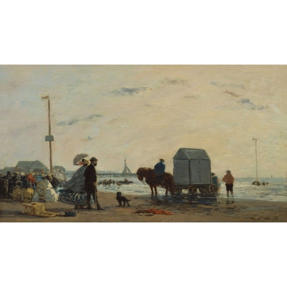 On The Beach At Trouville Fine Art (36 x 24)