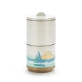 thumbnail image 1 of On The Beach Ocean Blue 5 x 3 Ceramic Stoneware Stacking Spice Cellars Set of 2, 1 of 1