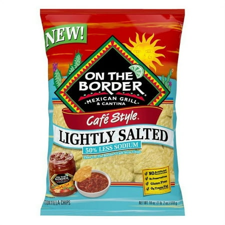 On The Border® Café Style® Lightly Salted Tortilla Chips 18 oz. Bag
