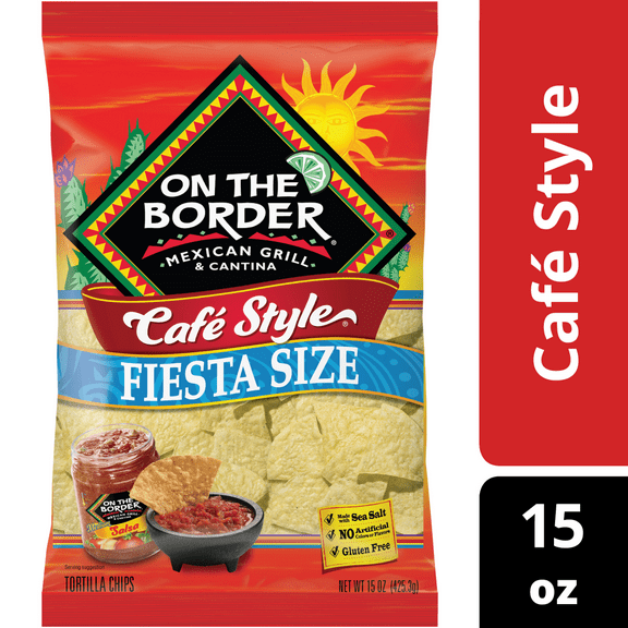 On The Border Caf Style Tortilla Chips Fiesta Size