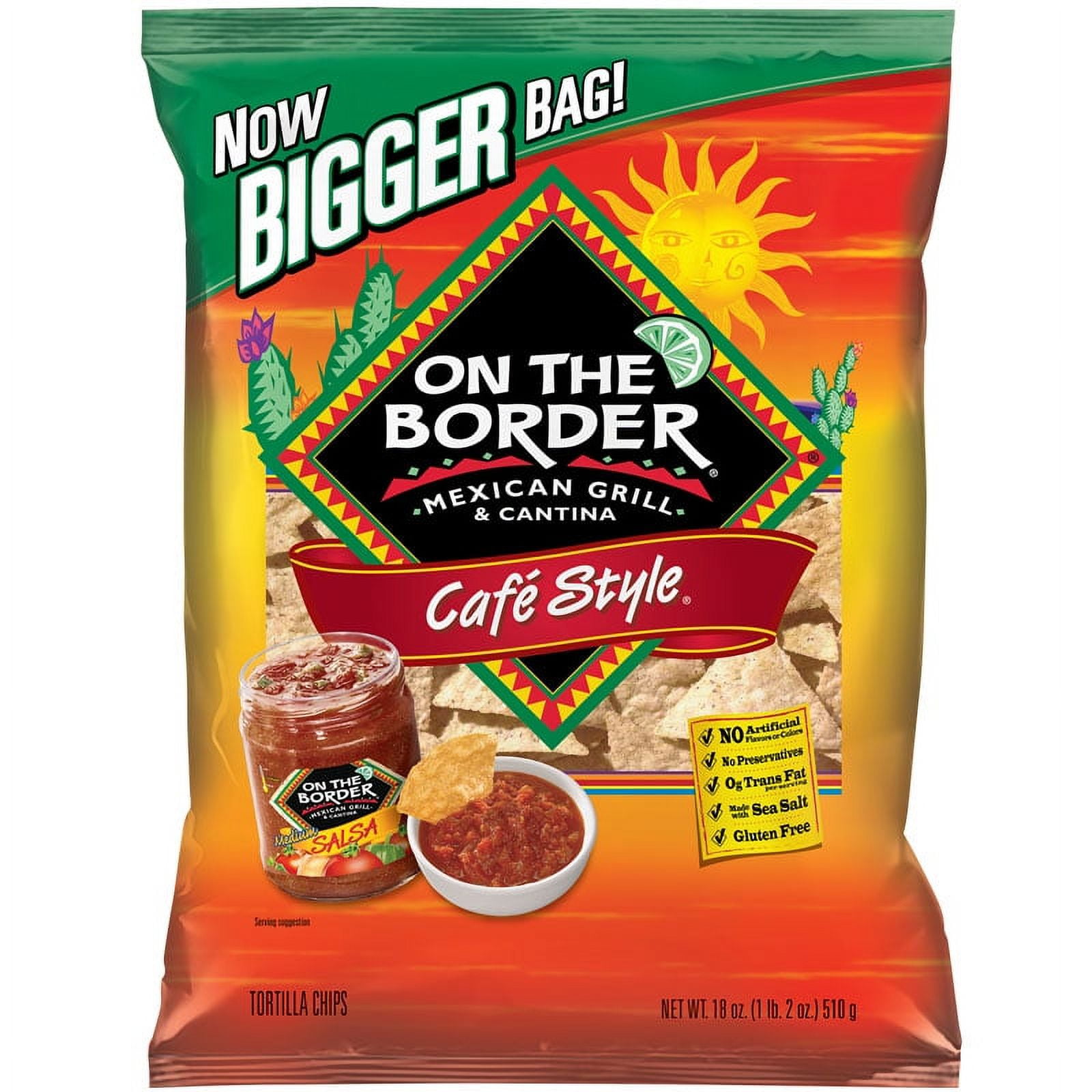 On The Border Cafe Style Tortilla Chips, 11 Ounce (Pack of 3)  : Everything Else