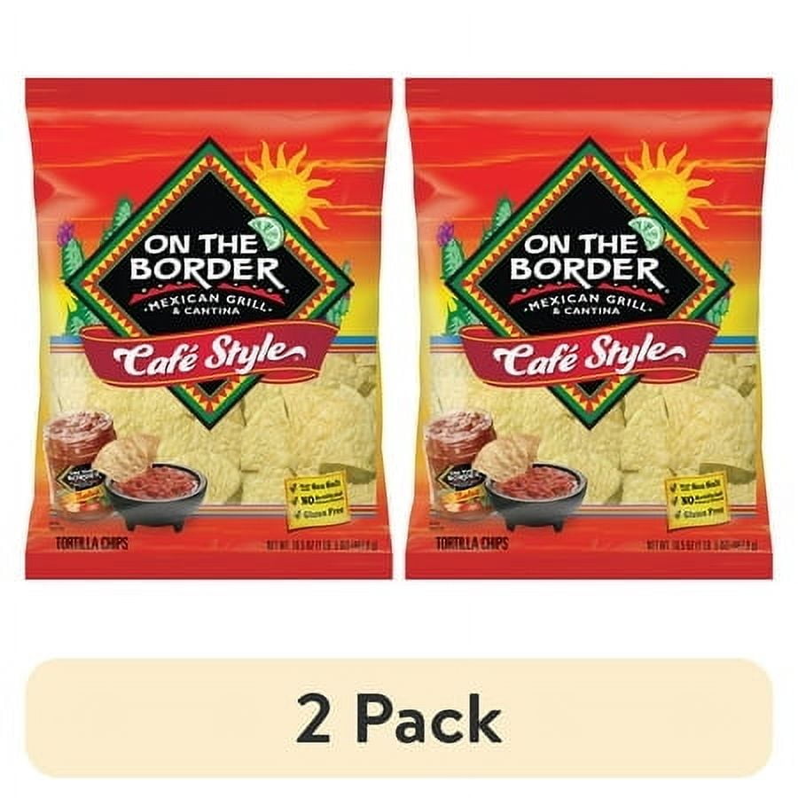 (2 pack) On The Border Cafe Style Tortilla Chips, 