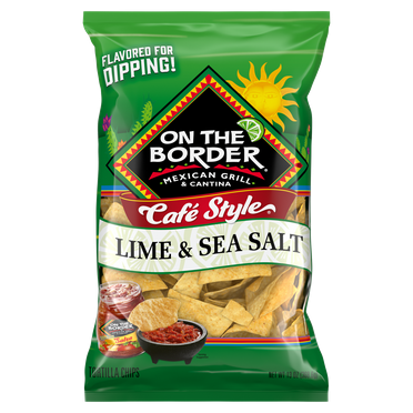 On The Border Lime & Sea Salt Cafe Style Tortilla Chips, 13oz Bag