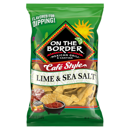 On The Border Lime & Sea Salt Cafe Style Tortilla Chips, 13oz Bag