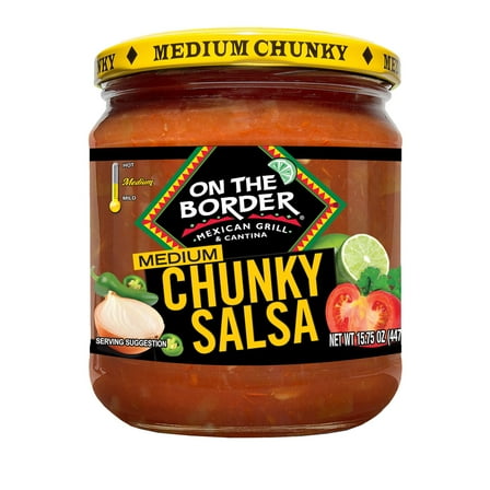 On The Border Medium Chunky Salsa, Gluten-Free, 15.75 oz Jar