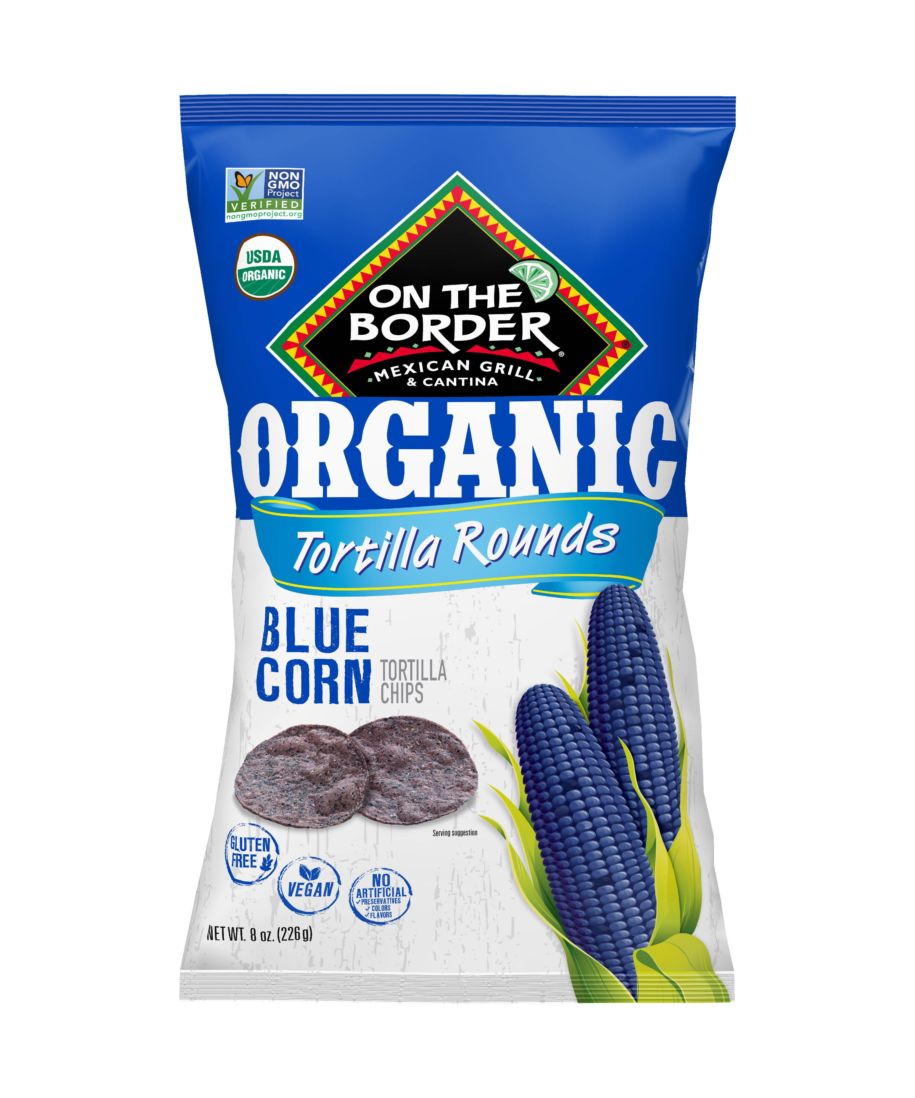 On The Border OTB 8oz Blue Corn Round Tortilla Chip