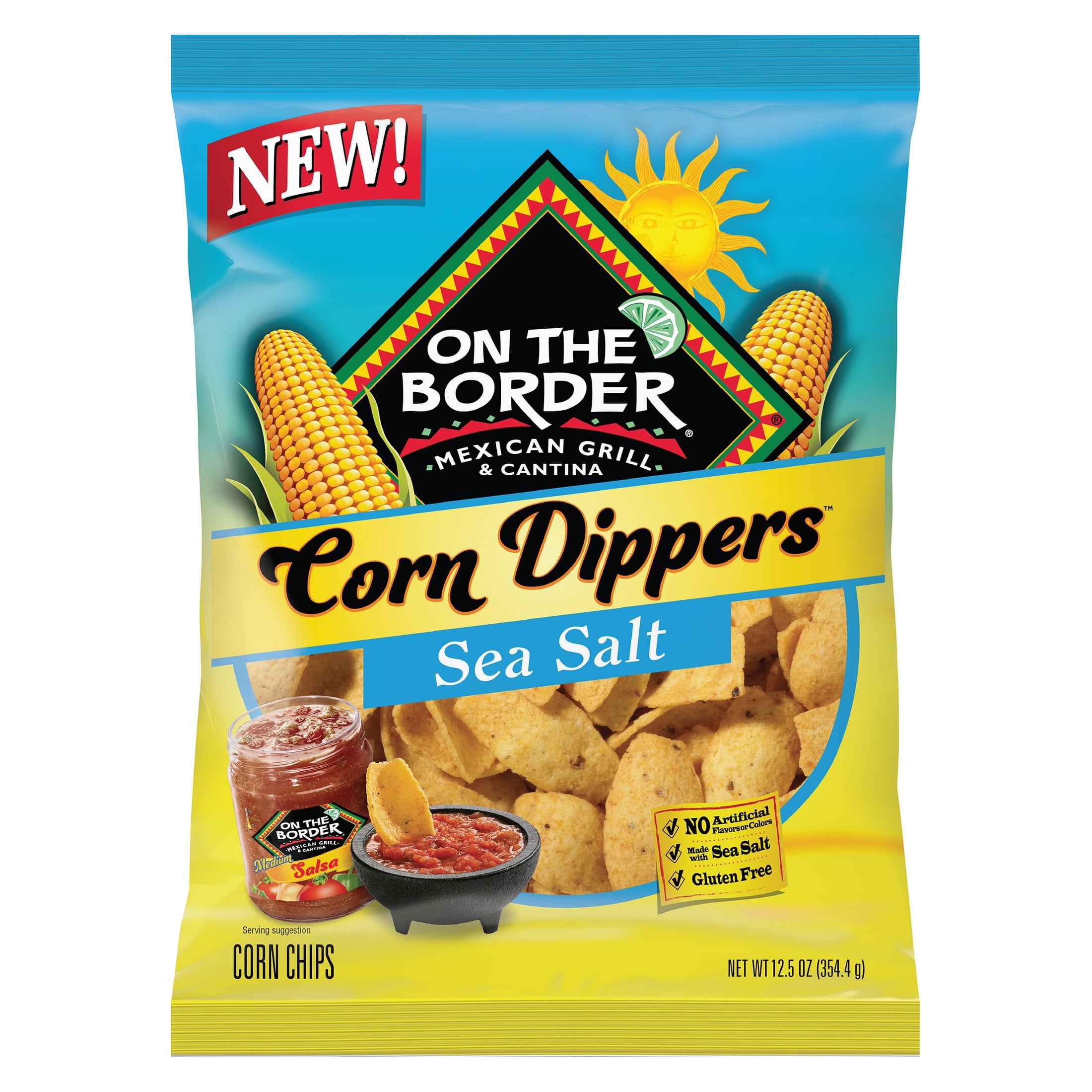 On The Border Sea Salt Corn Dippers, GlutenFree, 12.5 oz Bag