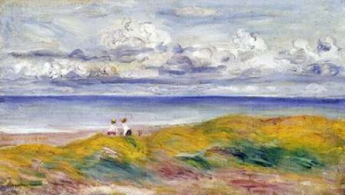 On The Cliffs Canvas Art - Pierre-Auguste Renoir (24 x 36)