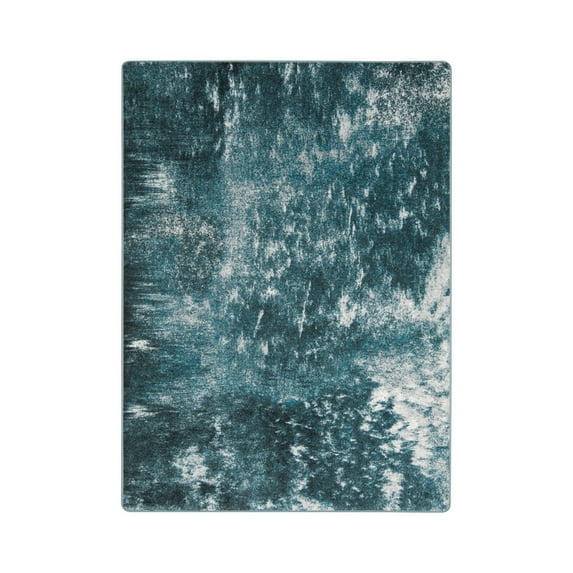 On The Edge 7'8" x 10'9" Area Rug In Color Riviera-Color:teals,Material:Nylon