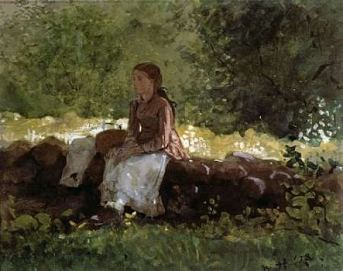 On The Fence Canvas Art - Winslow Homer (22 x 28)