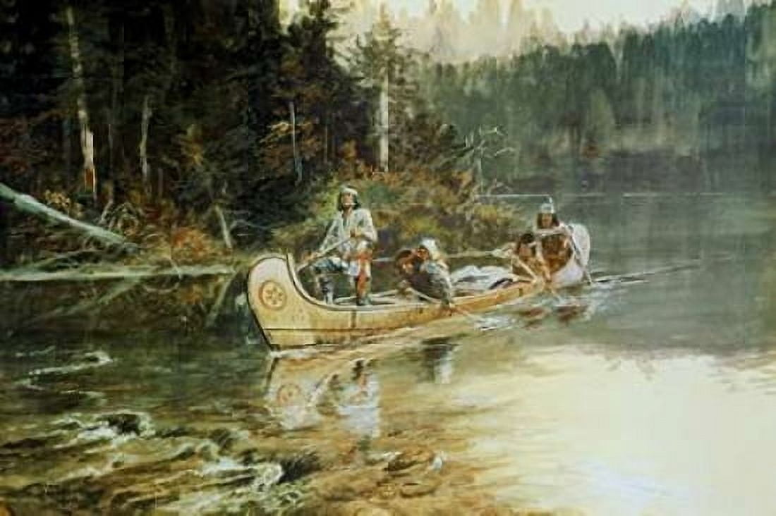 On The Flathead Canvas Art - Charles M Russell (24 x 36)