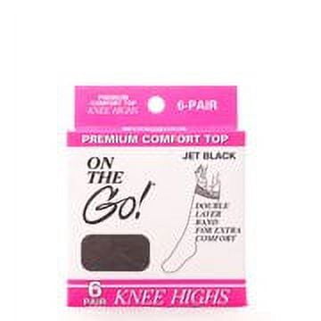On The Go 6 Pair Knee High Jet Black