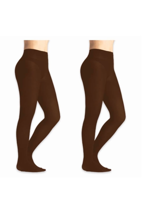 On The Go Women's Classic Tights large Brown (2 Pair Pack)