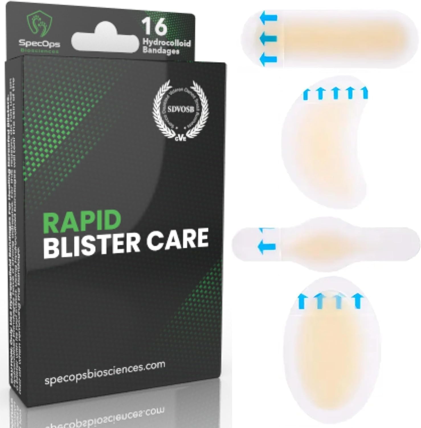 OnTheGo Hydrocolloid Bandages for Rapid Blister, Burn, and Wound