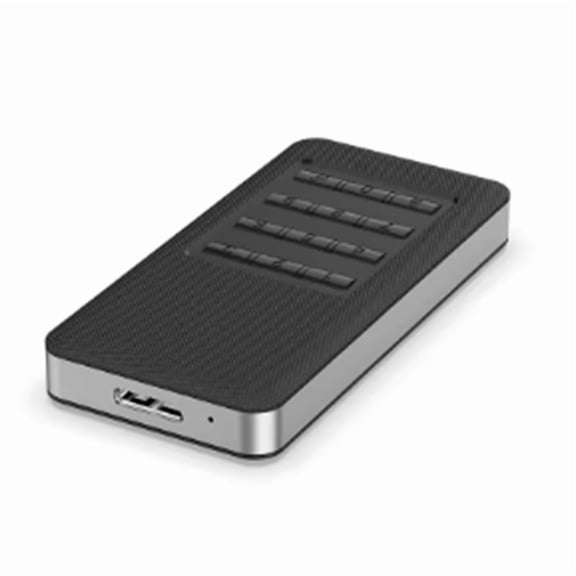 On-The-Go M.2 MSATA Hardware Encryption USB 3.0 External Enclosure, 8TB Support, Tool-Free Install with Password