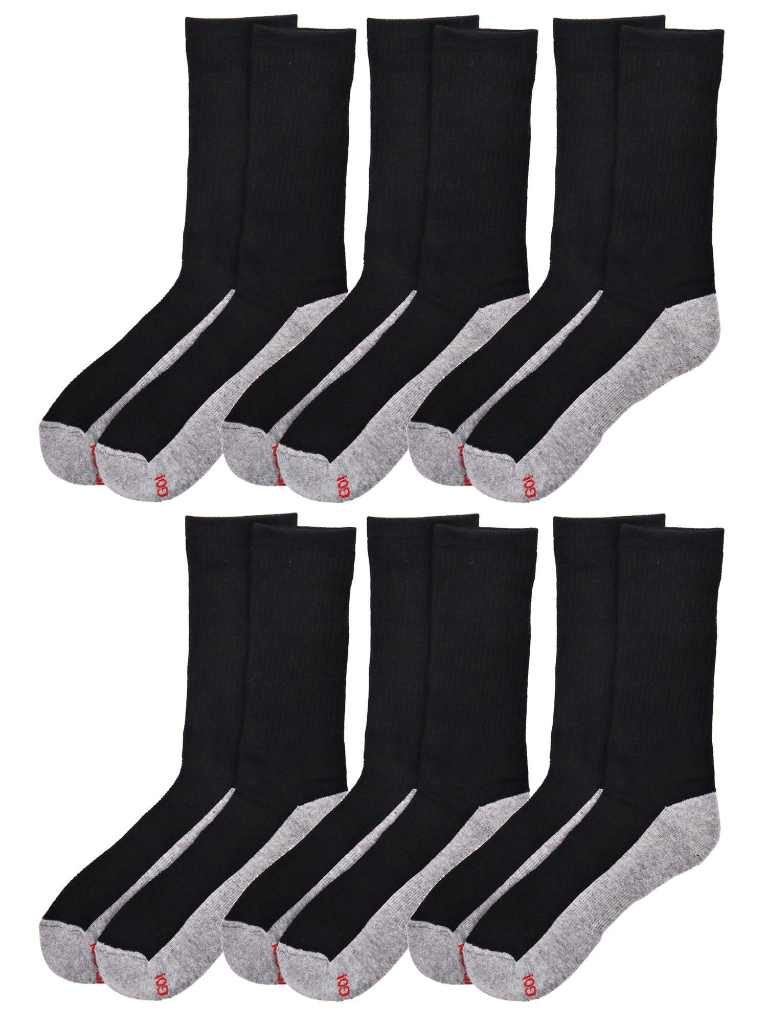 On The Go Men Crew Socks Cushion Work Sport Walking Running Gym Work Cotton Moisture Wicking