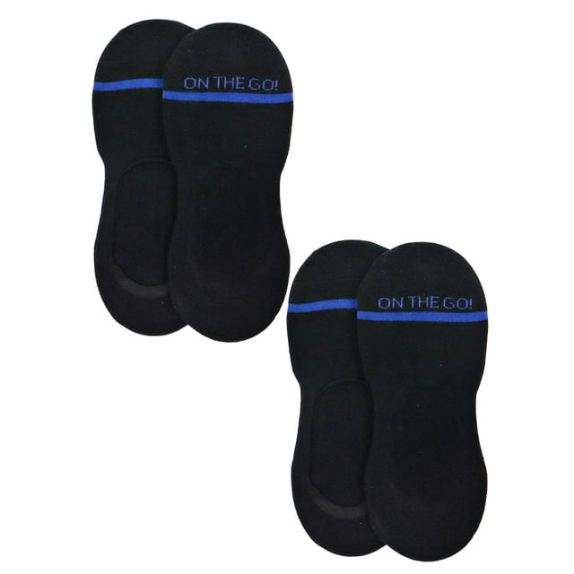On The Go Men No Show Athletic Liner Socks No Slip Grip Cotton Low