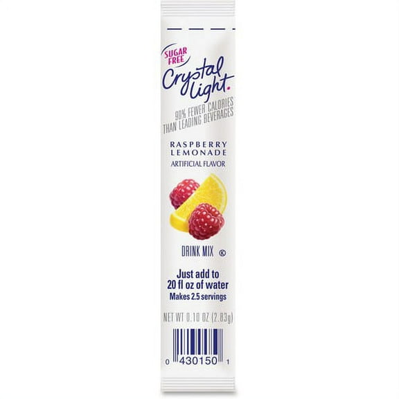 Crystal Light On-The-Go Raspberry Lemonade Mix Sticks - 0.16 oz - Stick - 30 / Box | Bundle of 10 Boxes