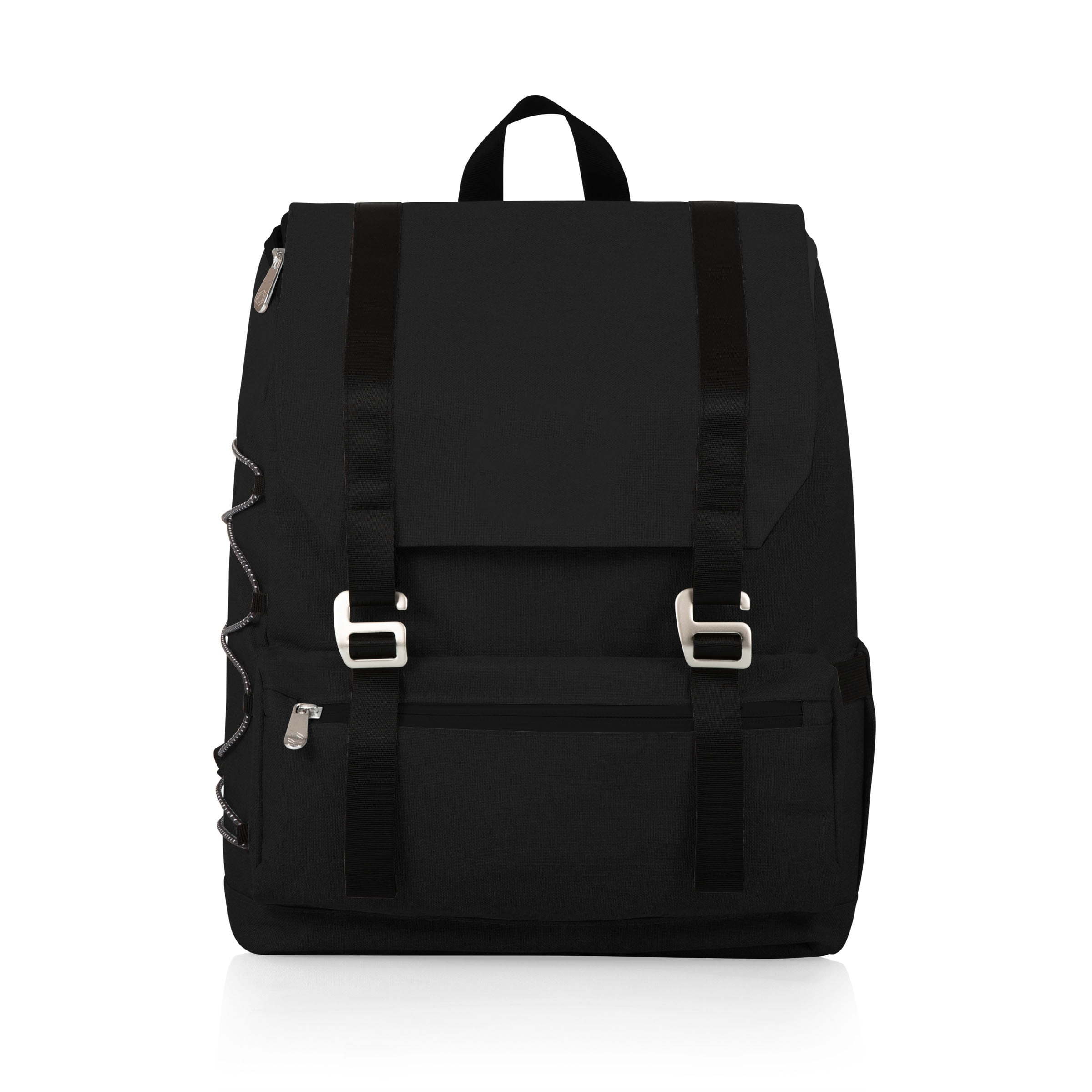Black Insulated Picnic Backpack with Wheels and Pack Straps