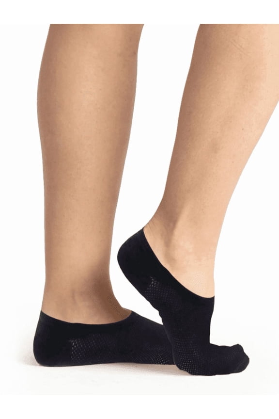 Women's Black MicroFiber Footies 6 Pair Socks