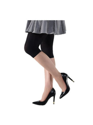 Navy Blue Opaque Capri Footless Tights for Women