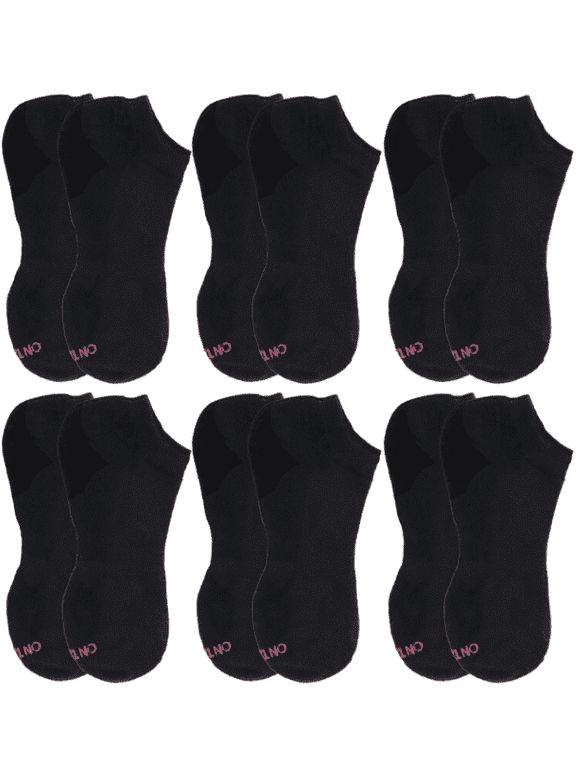 Women's Cushion Low Cut Socks Black Solid (6 Pair pack)