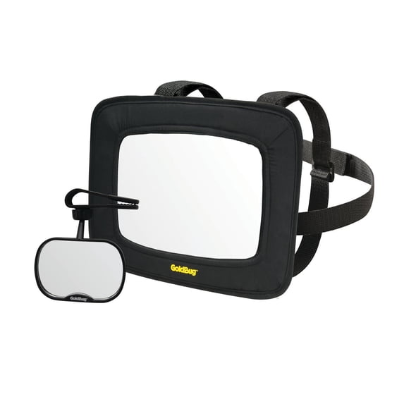 Goldbug 2-Piece Baby Car Seat Mirror, Rear-Facing Car Seat Mirror For Baby and Toddler, Black