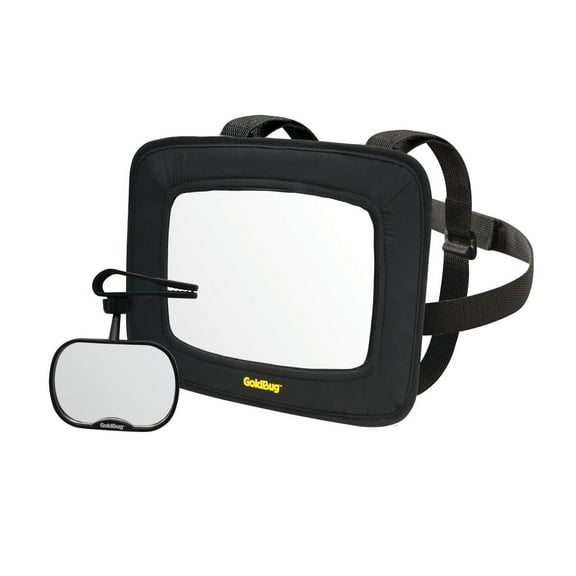 Goldbug 2-Piece Baby Car Seat Mirror, Rear-Facing Car Seat Mirror For Baby and Toddler, Black