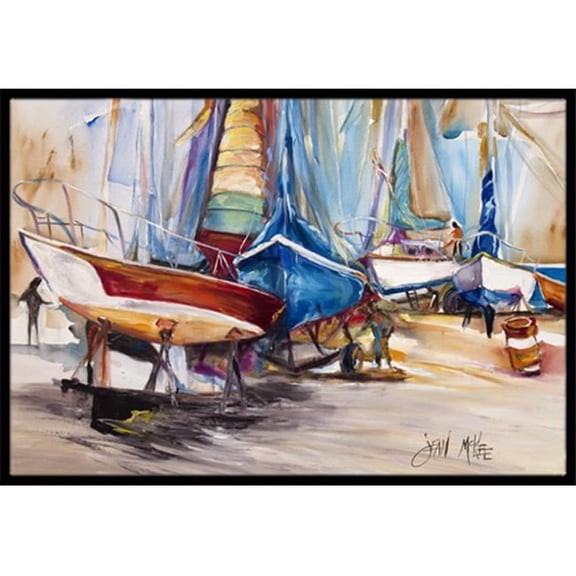 On The Hill Sailboats Indoor & Outdoor Mat - 18 x 27 in.